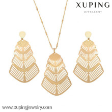 63234 Xuping Fashion Dubai 18k Gold Metal Pendant Pendiente Conjunto de joyas Encantador conjunto de joyas de oro